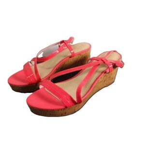 Kate Spade Hot Pink Wedge Platform Sandal Heels Comfy Size 10M